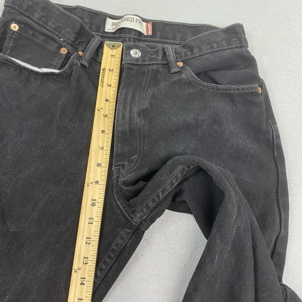 Levis Jeans Mens Fits 30x29 Black Denim Pants 550 Relaxed Straight Leg Cotton
